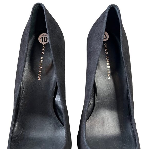 NWOB Good American The Icon Pointed Toe Pump in Black Heels Size GA001 Size 10 - Picture 2 of 8